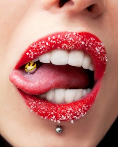 Sexy Woman Tongue Piercing