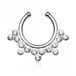 There's something for every body with this sterling silver clip on snowflake septum ring