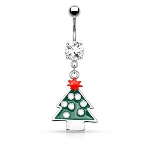 Oh Christmas tree - this surgical steel belly button ring is a cute festive addition to any wardrobe, even if it's too cold to see it.