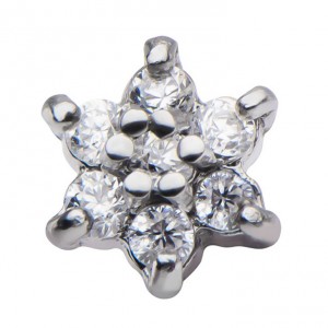 Okay, again, it says flower, but whatever, it looks like a snowflake in this color. If you're cool enough to have dermals, these little gems would look stunning on you!