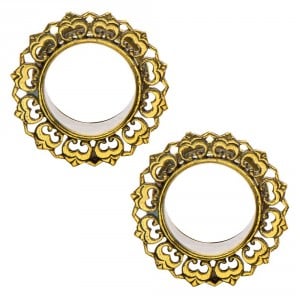These tunnels have the look of glam without the price tag - ornamental brass looks great with any holiday dress!