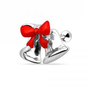 This silver bells stud earring is perfect to put in a cartilage piercing!
