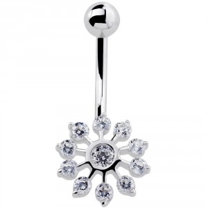 This stunning white gold snowflake belly button ring makes an incredible gift!