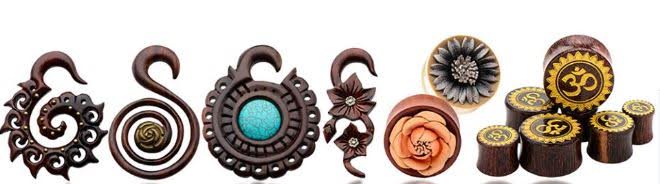 organic wood body jewelry gauges