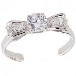 Sterling silver CZ toe ring
