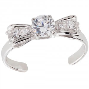 Sterling silver CZ toe ring