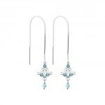 threader sterling silver chandelier earrings