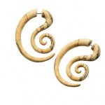 Hand Carved Swirl Tamarind Wood Cheater Spiral Plugs