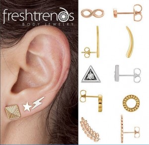 gold tone earrings studs