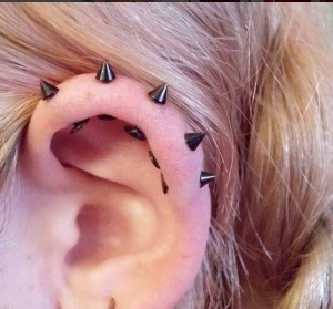 spike helix stud piercings