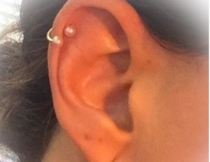 single helix piercing with circular barbell