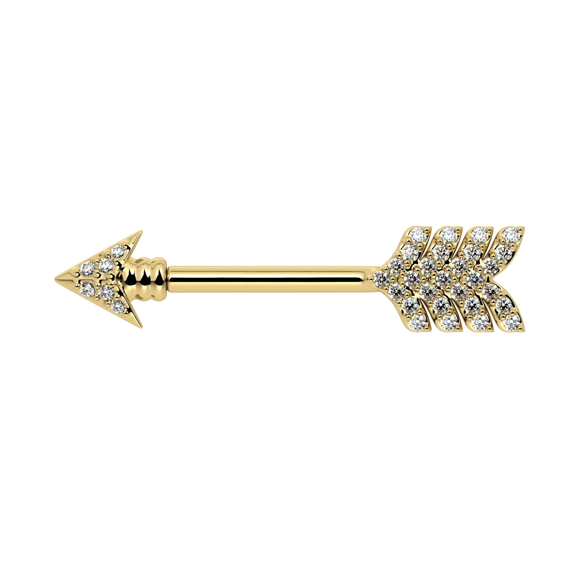 Diamond Pave Arrow Nipple Barbell