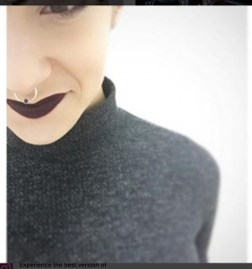 Gothic girl with septum captive ring