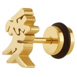 Chinese Love earring cheater plug gold