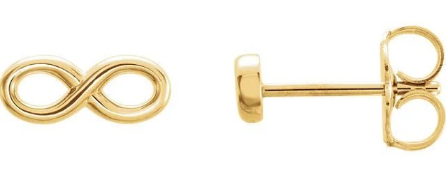 Infinity Symbol 14K Gold Earrings
