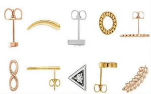 gold stud tribal minimalist earrings