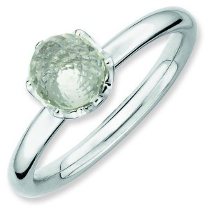 white topaz silver ring