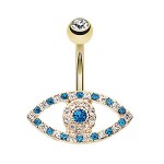 Evil eye belly ring