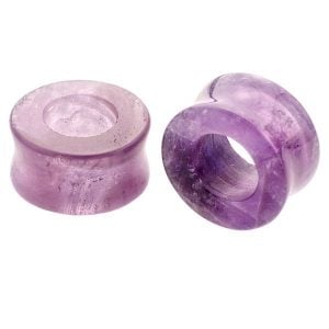 Amethyst Natural Stone Double Flare Tunnel Plugs