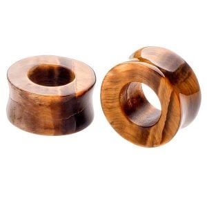 Tiger's Eye Natural Stone Double Flare Tunnel Plugs