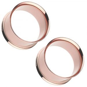 Rose Gold-Tone Anodized Steel Tunnel Plugs