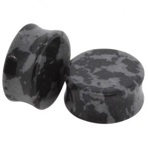 FreshTrends Stone Plugs Stone Gauges Stone Body Jewelry Obsidian