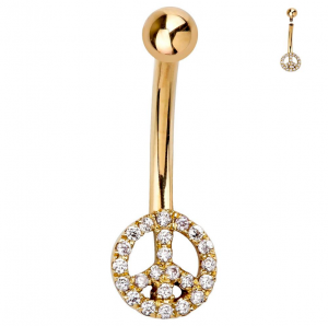 FreshTrends 14k gold belly button ring
