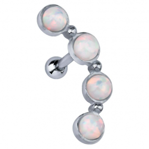 FreshTrends opal sterling silver cartilage climber