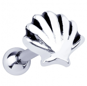 FreshTrends sea shell sterling silver cartilage stud