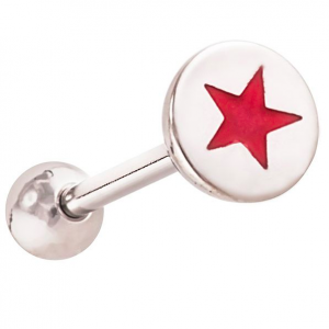 FreshTrends Red Star Tongue Ring