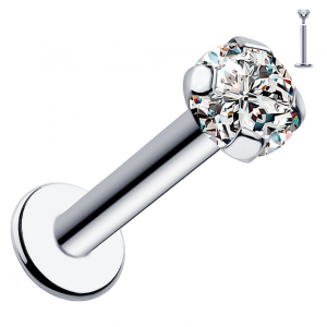 FreshTrends 14k white gold diamond cartilage stud