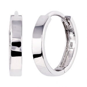 FreshTrends 14k white gold hoop earrings