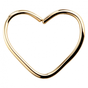 FreshTrends 14K gold seamless hoop heart lip ring