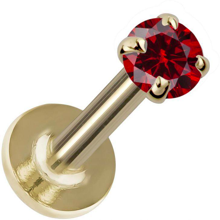 FreshTrends garnet labret lip stud