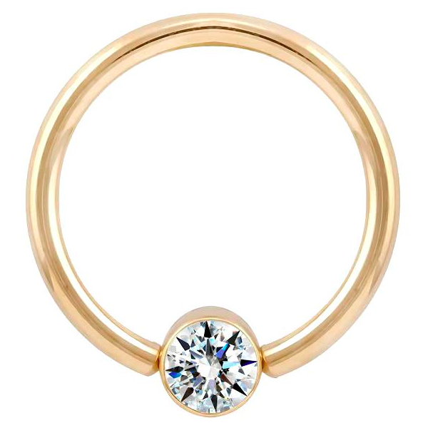 bezel set diamond captive bead ring from FreshTrends