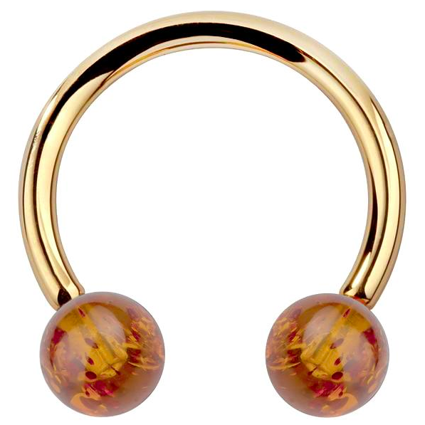 FreshTrends circular barbell with Baltic amber balls