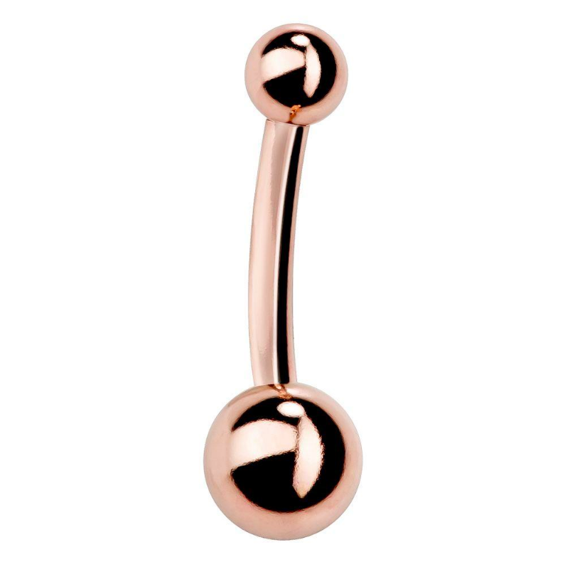FreshTrends 14k rose gold belly button ring