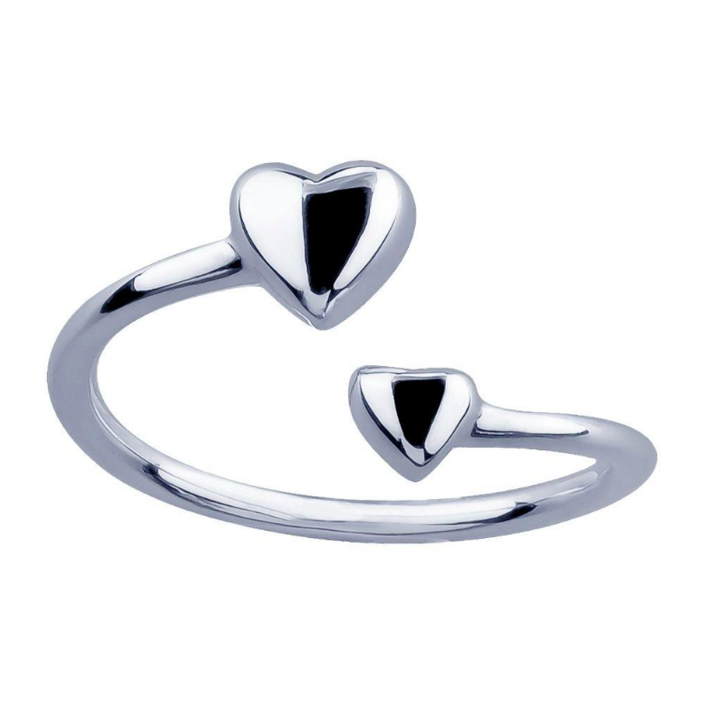 double heart white gold toe ring by FreshTrends