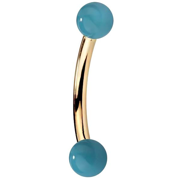 turquoise curved barbell by FreshTrends