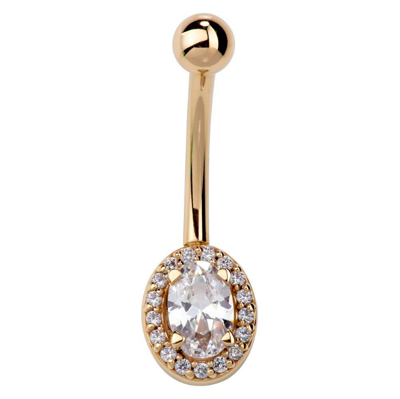 oval cut belly ring FreshTrends
