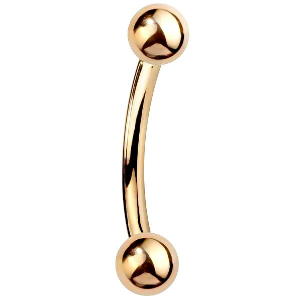 gold curved barbell by FreshTrends