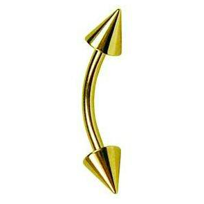 gold spike curved barbell by FreshTrends
