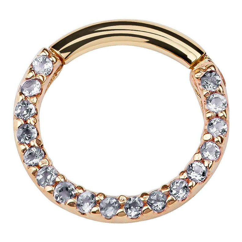 cubic zirconia paved clicker hoop by FreshTrends
