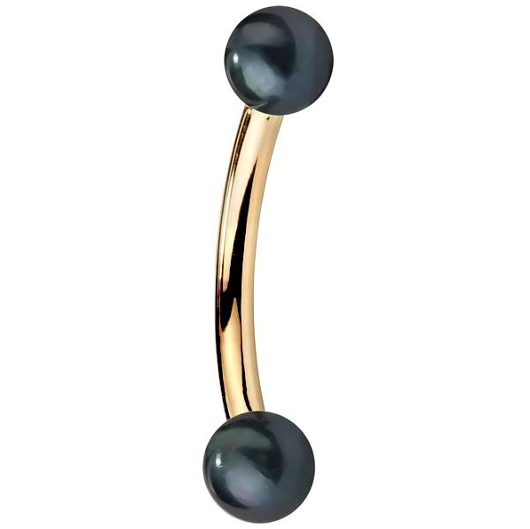 peacock pearl curved barbell by FreshTrends