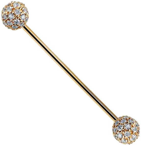 diamond pave straight barbell by FreshTrends