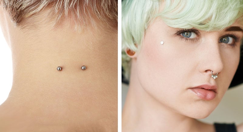 Surface verses dermal piercings