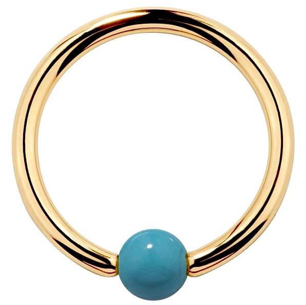 faux turquoise captive bead ring by FreshTrends