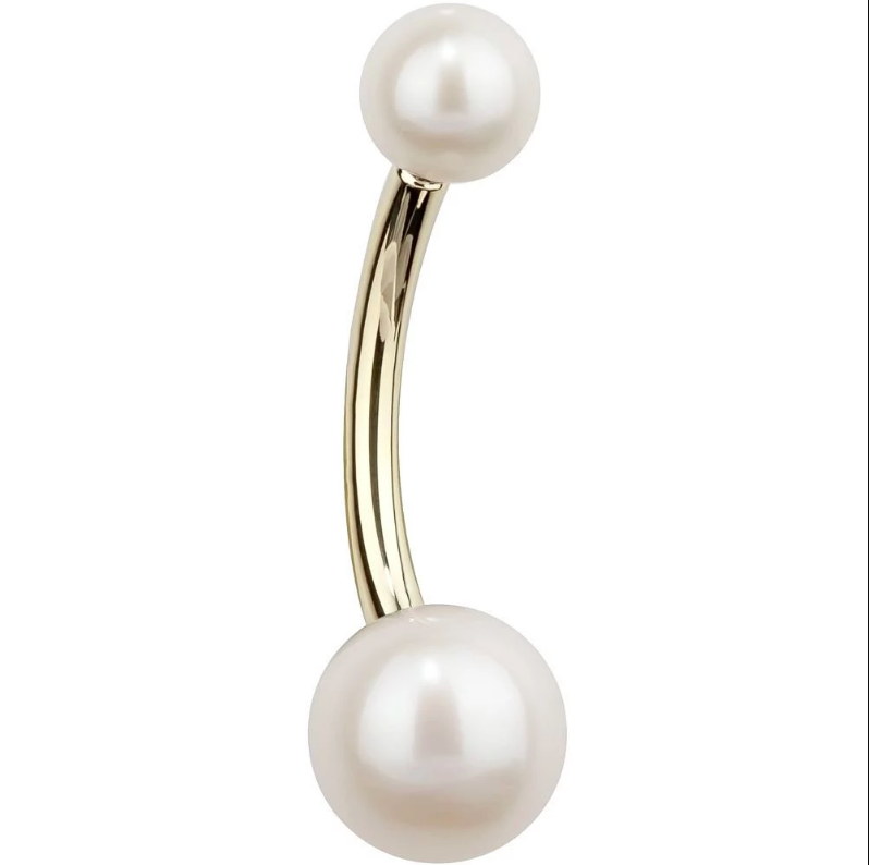 pearl belly ring by FreshTrends