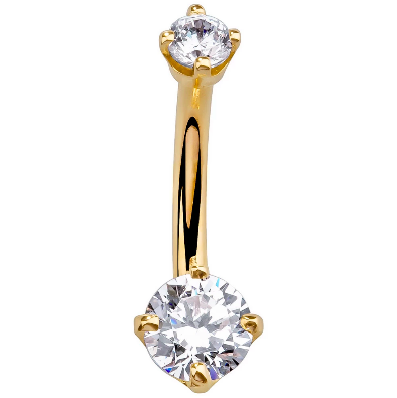 cubic zirconia belly ring