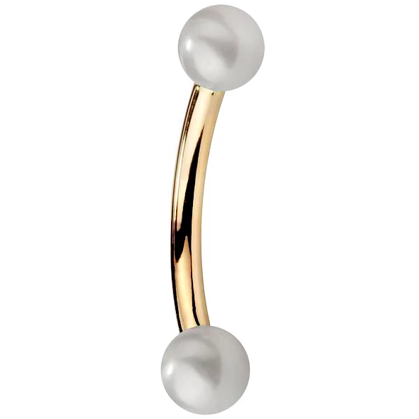 genuine pearl curved barbell by FreshTrends